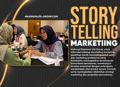 Hubungi Maximum Life Group untuk informasi training storytelling marketing, pelatihan teknik storytelling untuk sales dan marketing profesional yang membantu meningkatkan kemampuan komunikasi pemasaran, membangun koneksi emosional dengan pelanggan, menjelaskan nilai produk secara menarik, serta meningkatkan efektivitas strategi marketing dan penjualan perusahaan.